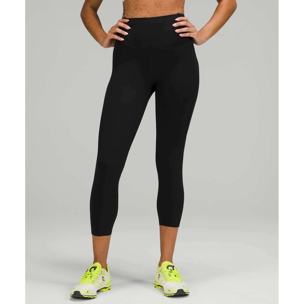 Lululemon Base Pace High-Rise Crop 23 Black Running Leggings Size 2 LW6BO1S